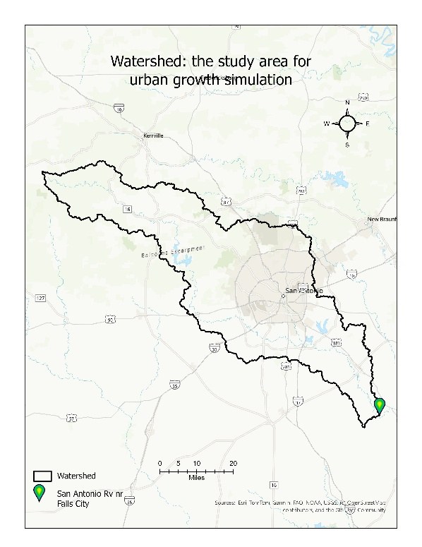 Delineated watershed study area